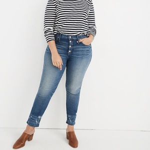 NWT Madewell Slim Straight Distressed ButtonJeans